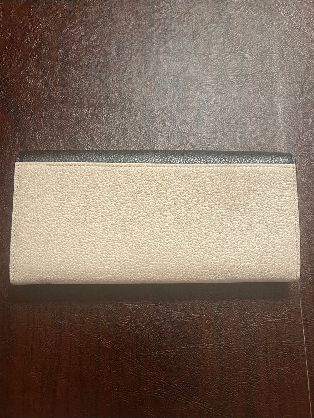 Furla Black and Cream Leather Buckle Continental Wallet - Picture 4 of 9